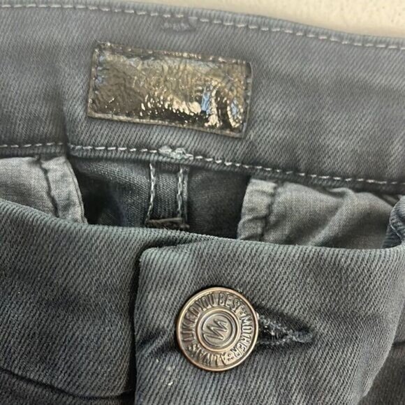 Mother Muse Twill Pants Midnight Blue Zip Pockets Skinny Leg Crop Denim Jeans 24 - Picture 11 of 12